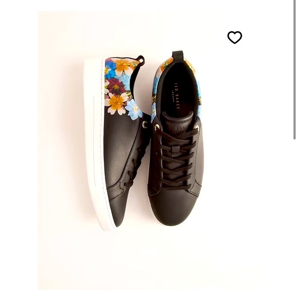 NWT Ted Baker Floral Black Women's Sneakers - Picture 1 of 3